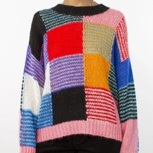 Stine Goya sana gingham checkerboard sweater rainbow